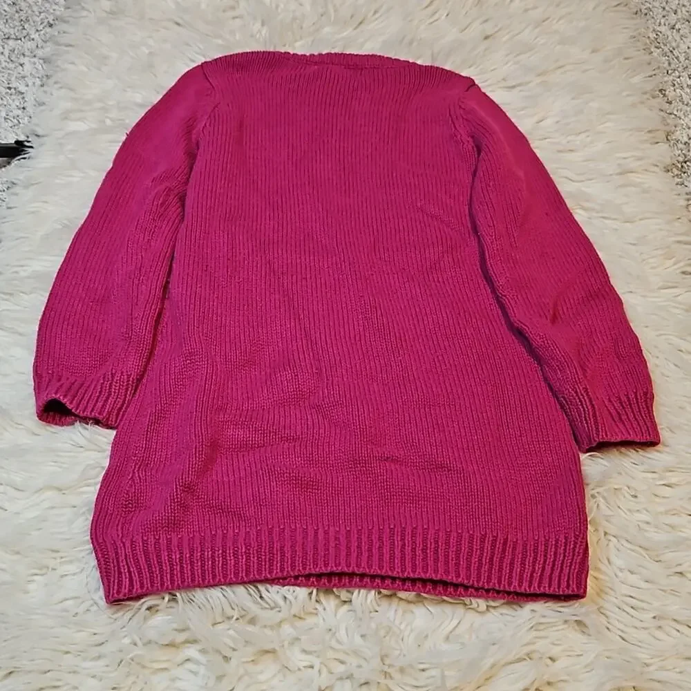 Maggie & Zoe Girls Pink Heart Print Sweater Dress